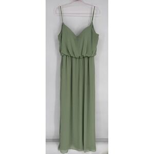Kennedy Blue Sage Green Chiffon V-Neck Maxi Bridesmaid Gown Womens Sz‎ 20
